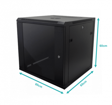 RK11-6L LINKMADE Armario Rack de Pared de 11 Unidades con 60cm de Profundidad Color Negro