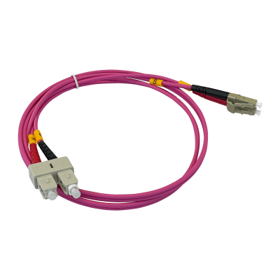 JF4LC1 LSZH 1mt LC-SC OM4 MultiModo MM Duplex Jumper Fibra 50/125um 3,0mm
