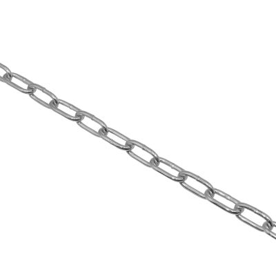 CADE-4 Cadena Cromada Calibre 4mm, Venta por Metro, Eslabón de 32x15mm