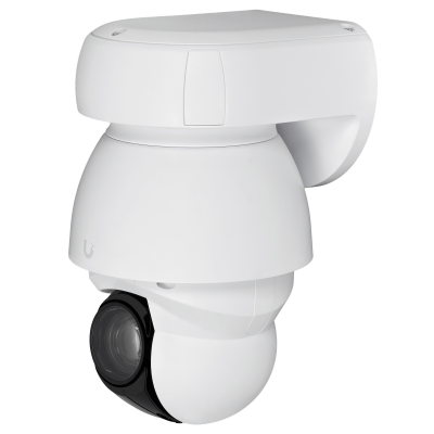 UVC-AI-PTZ-W UBIQUITI acabado Blanco motorizado Z-22x resolución 4K alcance infrarrojo 100m grado IP66 almacenamiento microSD rango 1-1000 requiere energización PoE++ consumo 51W