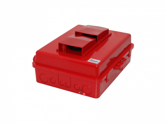 NP141105RV ALTELIX Con Ventilación Roja 355x280x127mm IP55 Gabinete para Exteriores NEMA3 PC+ABS