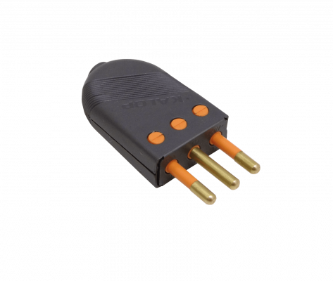 EMV2PT KALOP ENCHUFE MACHO VOLANTE 2 POLOS + TIERRA NEGRO 10A NORMA SEC-60477 KL44403