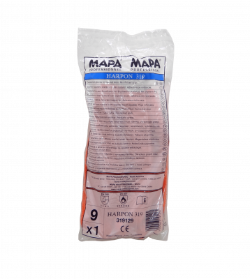 GUANTES-319 HARPON Naranja Par Guante Látex Multiuso Resistente-Corte Vidrio Madera 9-9,5