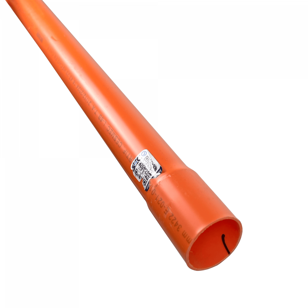 NVC40-3. Tubo conducto PVC naranjo 3 metros diámetro 40mm grosor 1,2mm con certificación SEC