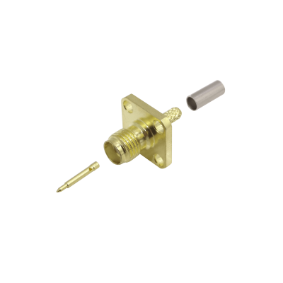 RHC1 Conector RPSMA Hembra para Chasis 4 Perforaciones 13x13mm Soldable para Panel CA100 RG316 RG174