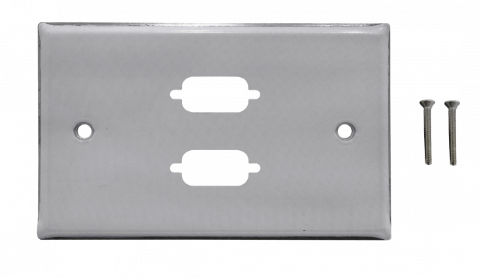 FP2MV LINKMADE Placa Frontal Metálica para 2 conectores VGA, necesita 2 módulos VGA-HH, dimensiones 70x114mm