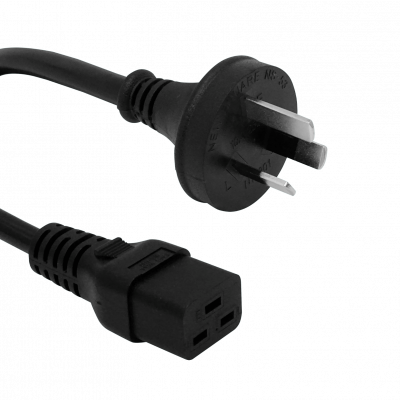 NRMD Cable de Alimentación Macho-C19 a Hembra-C19 Negro 1,8 metros Tipo-I=Argentina/Australia