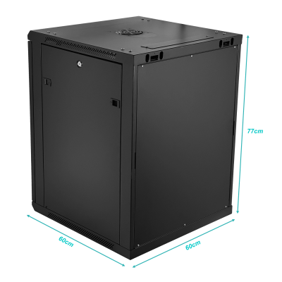 RK15-6LD LINKMADE Desarmado 15U 60CM-Fondo Rack Pared Muro Negro