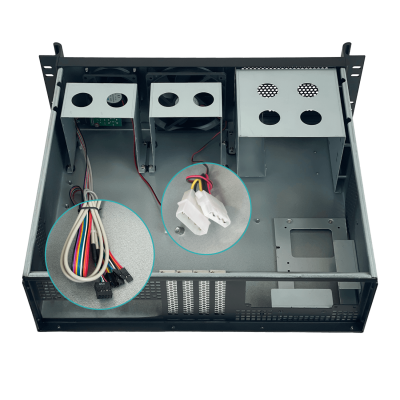 RAG-3U LINKMADE Gabinete Rack 3U para Placa Base ATX/Micro ATX con 2 Ventiladores, sin Fuente ATX