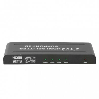 HDMI-1X4 Distribuidor HDMI 1x4 v1.4 1080p 1 Entrada 4 Salidas con Fuente 5V-2A y 5 Cables HDMI-H HDTV-104