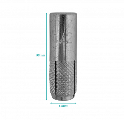ANCLA-12 Anclaje de Rosca Interna 1/2 pulgada Taco Expansor para Concreto 15,5x50mm