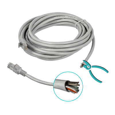 CPG-5C 5mt PatchCord 1-unid CCA sim-CAT5E UTP Gris RJ45 Inyectado 03430