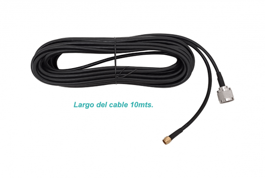 RM2NM-10 10mt RPSMA-Macho N-Macho LMR195 Cable Coaxial Negro