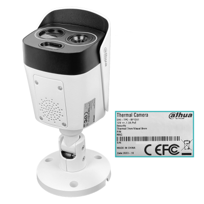BF1241 DAHUA Cámara IP Tipo Bala 4MP Lente Térmico de 7mm IP67 PoE Serie WizSense B7F8