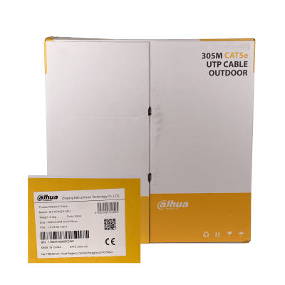 CBXD-UN3 DAHUA 305m Exterior Cat5e Negro 24AWG Cable UTP Conductor Sólido Cobre PFM920-5EU