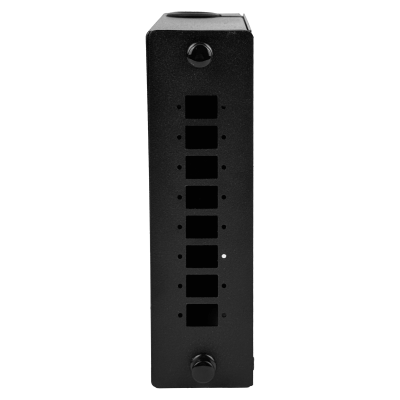 BOX-8DIN p/Riel-Din p/12-Mang req-Coplas NAP Caja IP20 Metalica Fibra Optica