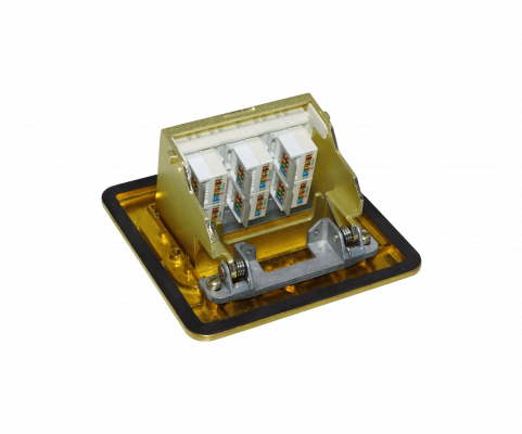 RST-6P 6-Conectores-RJ45-Hembra Caja de Superficie Abatible Metálica 100x100x55mm Cubierta-120x120mm