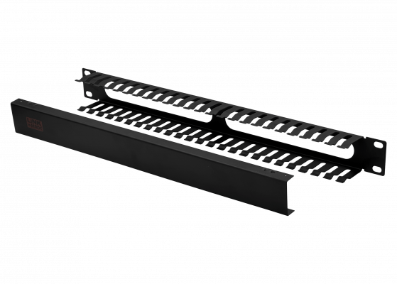 RAD-1M 1U-45mm Canaleta metálica para rack organizadora de cables negra profundidad 48mm