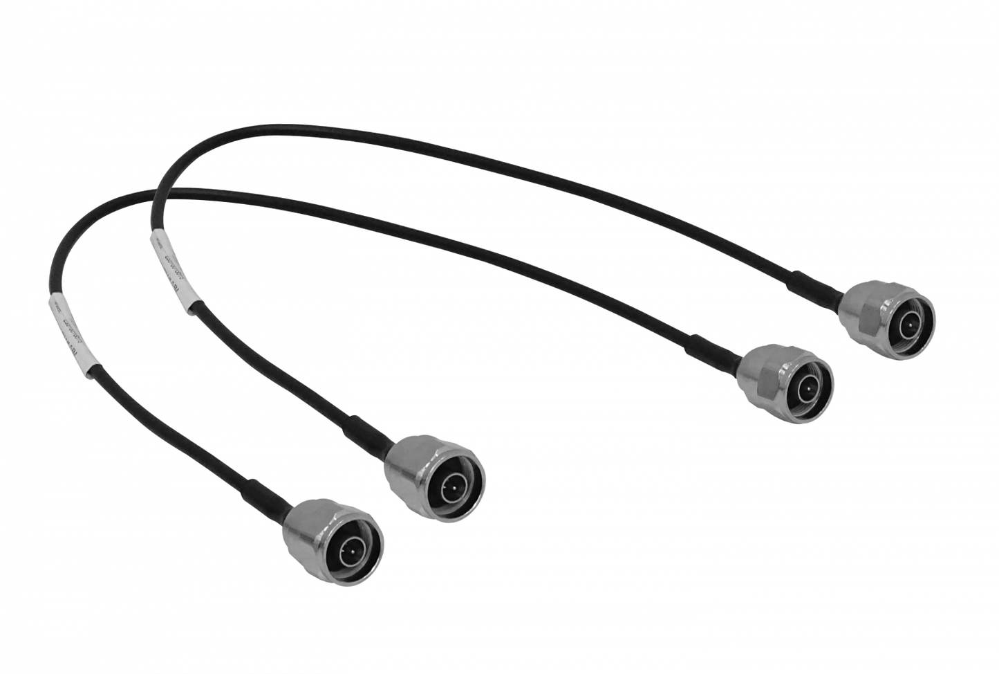 2NN 50cm N-Macho N-Macho SM141 2-Latiguillos Coaxiales Negros Rígidos 0,5 metros