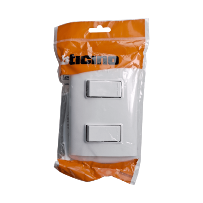 1200BN BTICINO Modus Interruptor-doble-10A Unipolar-915 con/Marco/Tapa Blanca Ensamblado