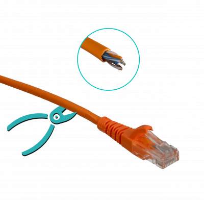 CPB-50L LINKMADE 5mt Cat5E U/UTP Naranjo LSZH Cable Patch Inyectado Multifil