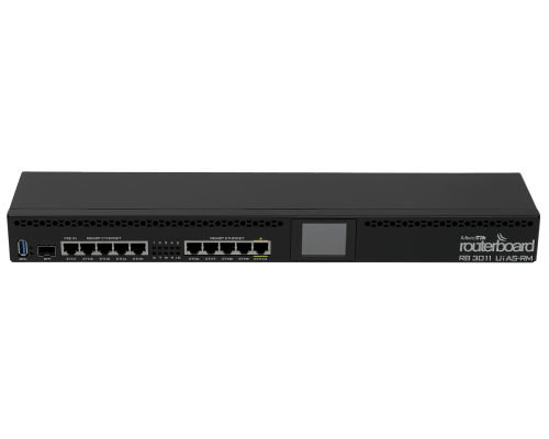 RB3011UIAS-RM MIKROTIK Router 10-1000 1-SFP 1-USB Pantalla LCD Licencia5 1,4GHz-Dual 1GB 1U-Rack 10-30VDC