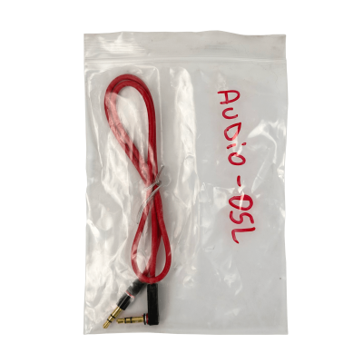 AUDIO-05L 3,5mm-MM Ángulo 90-Grados Conector Macho-Macho Longitud 0,5mt Cable Sonoro Toma Phone-1/8 50cm