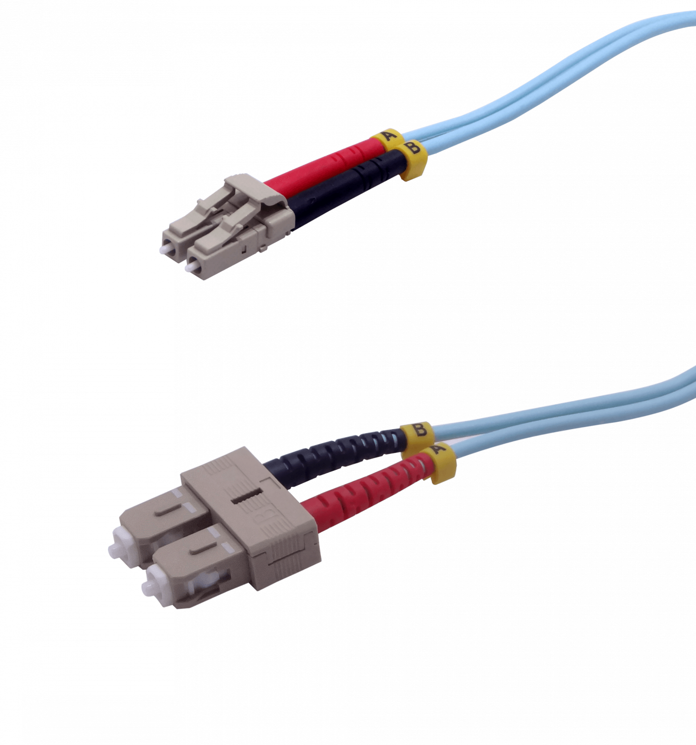 JF3LC10 Cable de fibra óptica dúplex multimodo OM3 LC-SC de 10 metros, 50/125 µm, 3.0 mm, cubierta LSZH