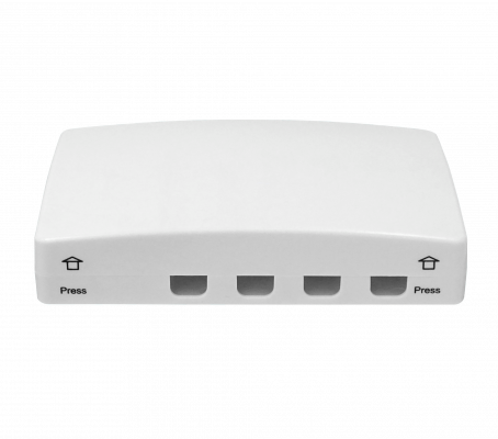 BOX-4C 4-Puerto 4-CL-Rectangular IP20 Caja Blanca de Terminación Fibra NAP