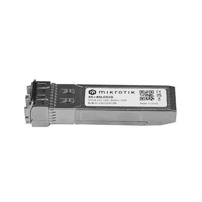 XS+85LC01D MIKROTIK 2-LC 1G/10G/25Gbps Multimodo 100mt 850nm SFP+ SFP28 Óptica Multimodo