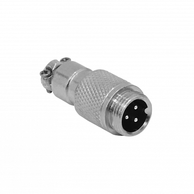 GX12MV-3 Conector Aéreo Macho 3 contactos GX12 Soldable Grado Aviación