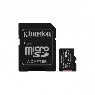 MSD-128GB KINGSTON Tarjeta de Memoria MicroSDXC de 128GB Clase 10 con Adaptador a Tamaño SD Incluido SDCS2/128GB