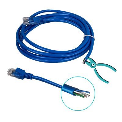 CPA-2 Cable de Conexión Multifilar Azul 2 metros RJ45 Moldeado Aleación CCA