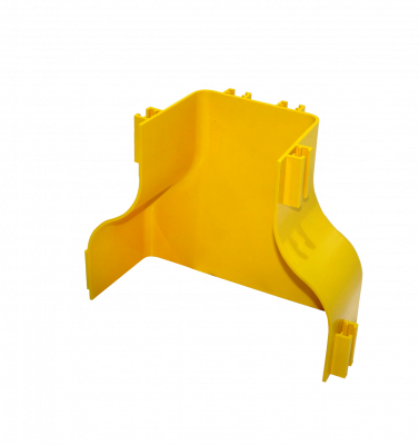 CCA-240-U1 Reductor Amarillo de 240x100 a 120x100mm Material PC+ABS Libre de Halógenos LSZH Conector Macho