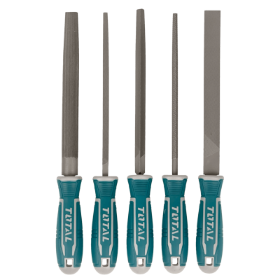 LIMAS-TOTAL TOTAL Juego de 5 limas de acero T12, longitud de 8 pulgadas (203 mm), modelo THT918516
