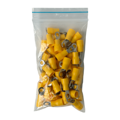 OJO-4360 RV5.4-4 Terminal-Ojal 4,3mm 4-6mm2-Cable 50-piezas Conector Amarillo Aislado PVC