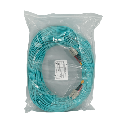 JF3CC60 Latiguillo de fibra óptica multimodo OM3 dúplex SC a SC de 60 metros, cable de 3,0mm con núcleo/revestimiento 50/125µm y cubierta LSZH
