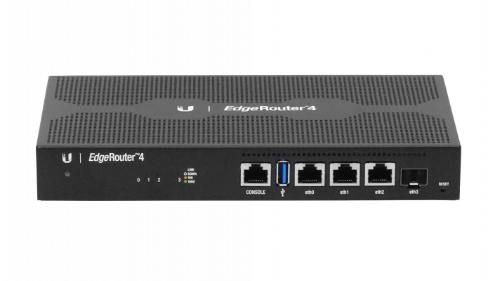 ER-4 UBIQUITI 3-1000 1-SFP 1-USB Consola-RJ45 Enrutador opc-Bastidor 220V 2x800MHz