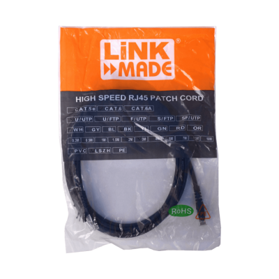 CP6N-30L LINKMADE 3MT CAT6 NEGRO LSZH CABLE PATCH INYECTADO MULTIFILAR