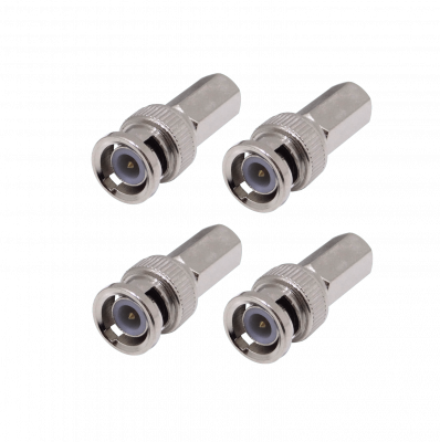 BM-A59 Pack de 4 Conectores BNC Macho Atornillables para Cable RG-59.