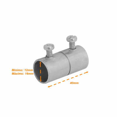 EMT16-AU 16mm Acero Zincado Union para Conduit Rigido Metalico