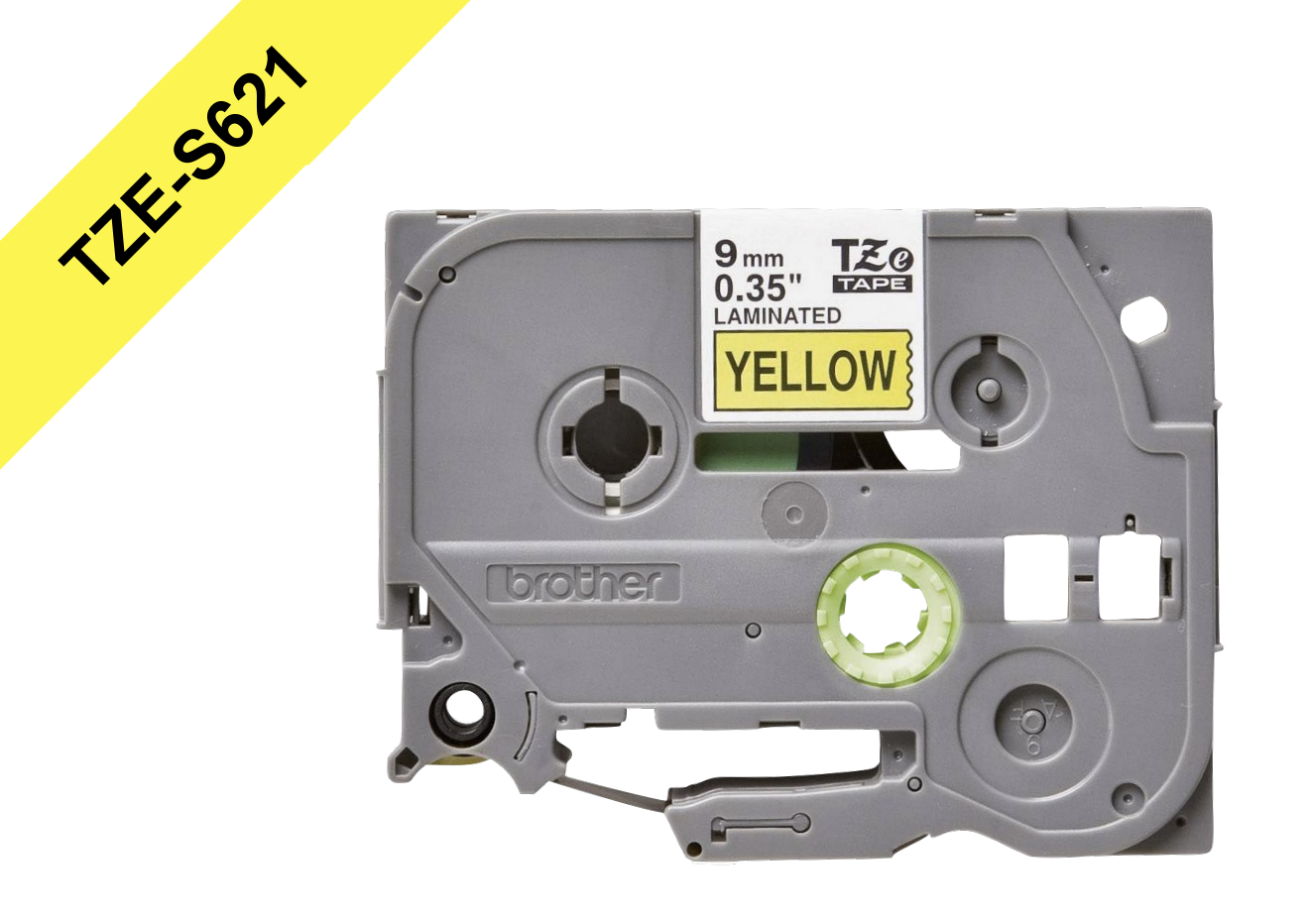 TZE-S621 BROTHER E-P 9mm Tinta Negra sobre Base Amarilla Cinta 8 metros para PT-H110 Adhesivo Reforzado