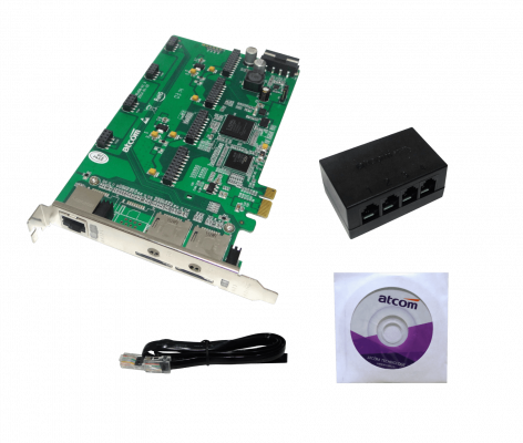AXE-2G4AN ATCOM PCIe-x1 2-GSM-SIM 4-FXO/FXS 3.3/5V 32BIT TARJETA ASTERISK 2-GSM