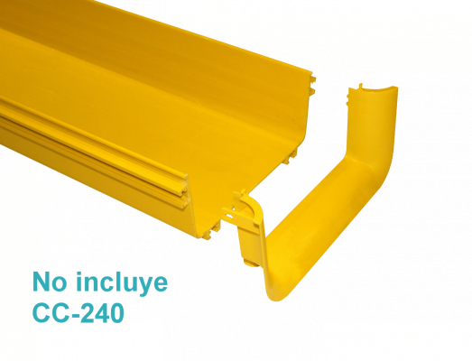 CCA-240-ET Adaptador cónico amarillo 240x100mm PC+ABS LSZH tipo macho-hembra