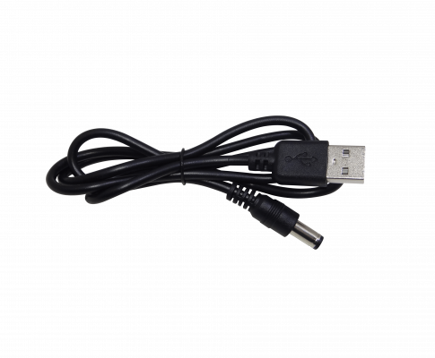 USB-DC Conductor 70cm Conector 5,5x2,1mm USB-A Macho Negro