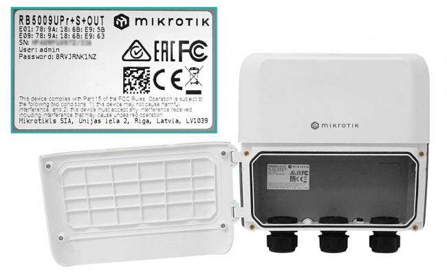 RB5009UPR+S+OUT MIKROTIK IP66 7-1000-PoE 1-2500-PoE-in 1-SFP+10G USB L5 DC-2p Exterior