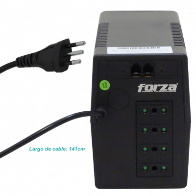 NT-752C FORZA 42WH 1x7AH 750VA 375W 4-Tomas-IEC-C AVR sin-USB 162-268VAC 2-RJ UPS