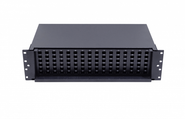 CFR96CL-D LINKMADE Bandeja deslizante para cabecera de fibra óptica Capacidad 96 fusiones Conectores LC-SC Ocupa 4 unidades de rack Requiere acopladores para su recepción