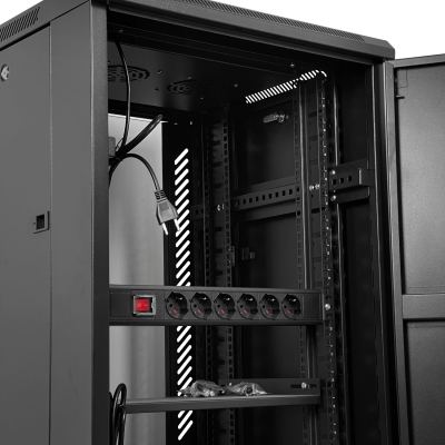 RK32-6L LINKMADE Rack de Piso con Vidrio 32U/140cm 600mm Ancho 60cm Fondo con PDU y Ventilación