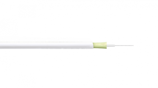 CFSR1 Bobina de 500 metros de fibra óptica monomodo G657A2 interior, cubierta PVC blanca redonda de 3.0mm, núcleo/revestimiento 9/125